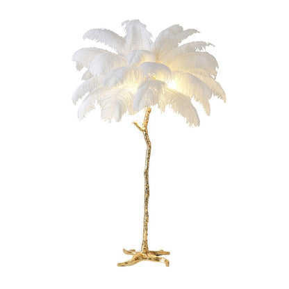 Galartaura Lampadaire en plumes d'autruche