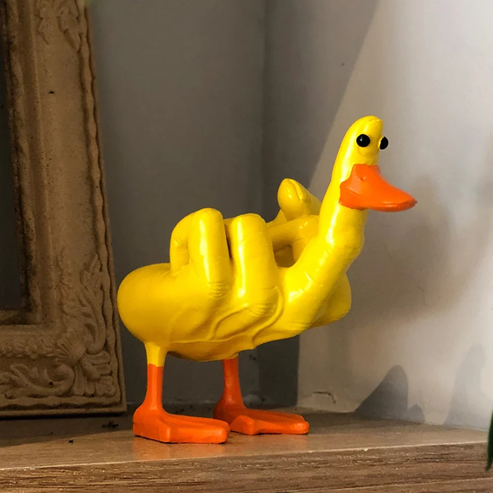 Figurine Décorative - Canard Audacieux en Résine Galartaura