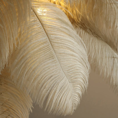 Galartaura Lampadaire en plumes d'autruche