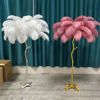 Galartaura Lampadaire en plumes d'autruche