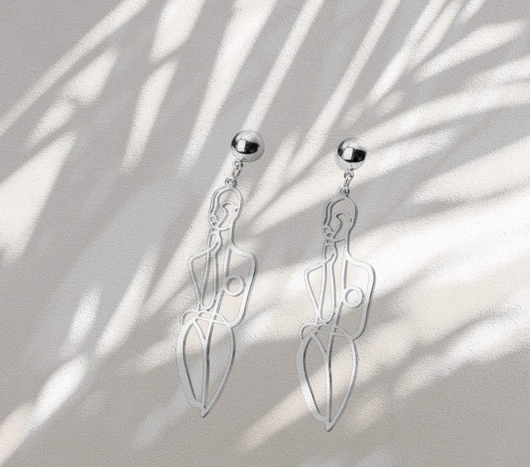 Galartaura Boucles d'oreilles argentées - Picasso