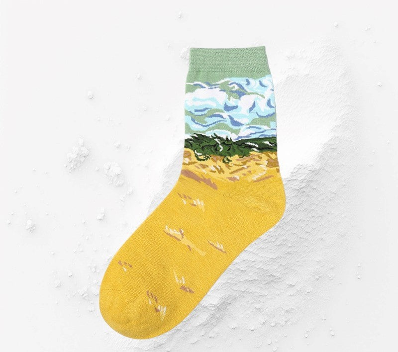 Galartaura Chaussettes "Champ de blé aux corbeaux" Van Gogh