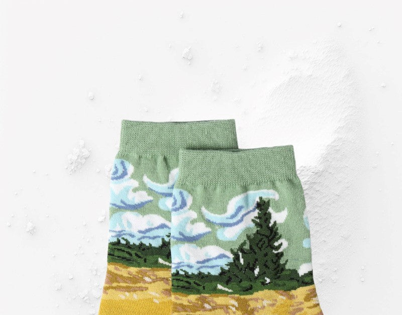 Galartaura Chaussettes "Champ de blé aux corbeaux" Van Gogh