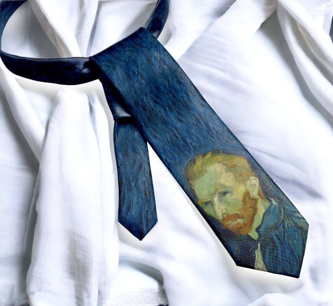 Galartaura Cravate bleue visage de Van Gogh
