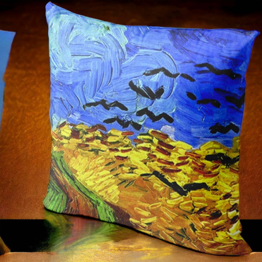 Galartaura Housse coussin Van Gogh - Champ de blé aux corbeaux