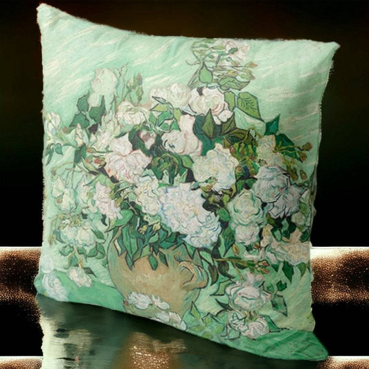 Galartaura Housse coussin Van Gogh - Gros bouquet de roses
