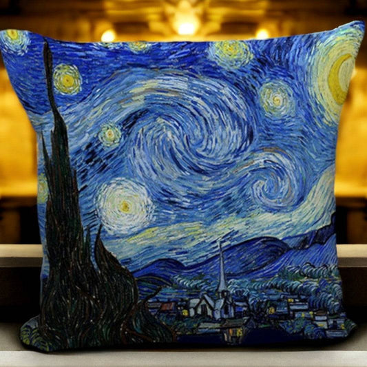 Galartaura Housse coussin Van Gogh - Nuit étoilée