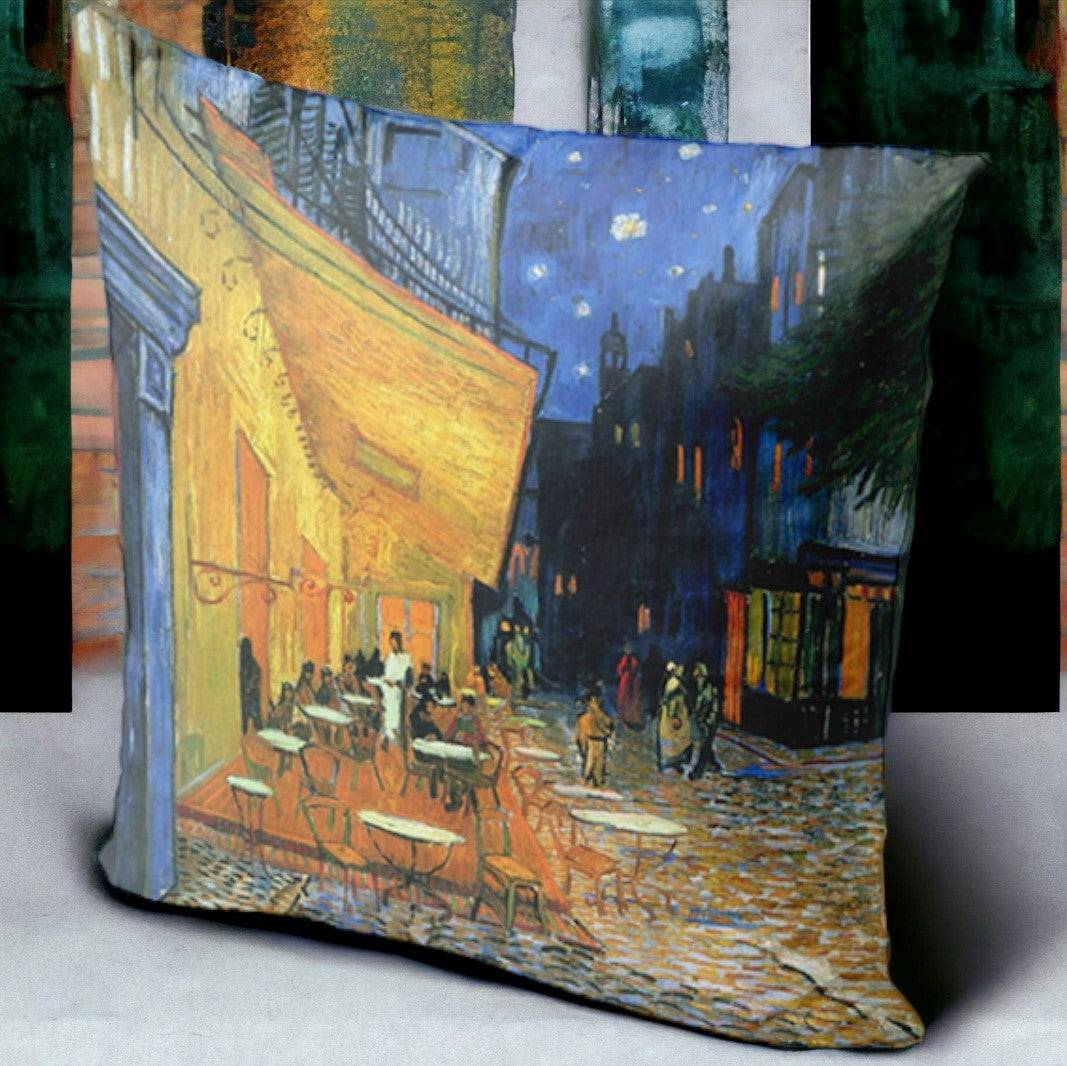 Galartaura Housse coussin Van Gogh - Terrasse du café le soir