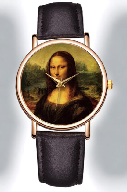 Galartaura Montre marron foncé La Joconde - Léonard de Vinci