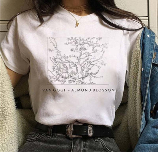 Galartaura Tee-shirt Amandier en Fleurs - Van Gogh