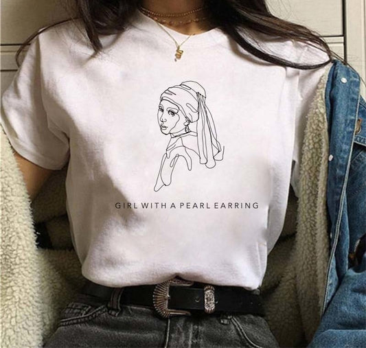 Galartaura Tee-shirt La jeune fille à la perle - Johannes Vermeer